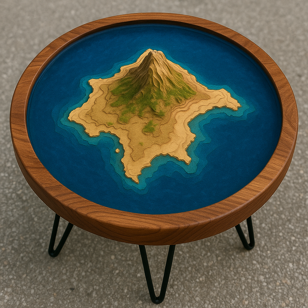 Erosion of Light - Tzalam wood & resin table