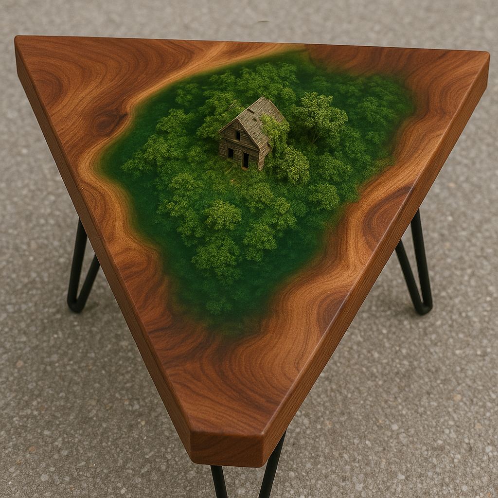 Verdance Reclaimed - Wallnut wooden & resin table